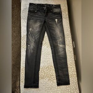 Stylish Black Distressed Miss Me Women's Jeans